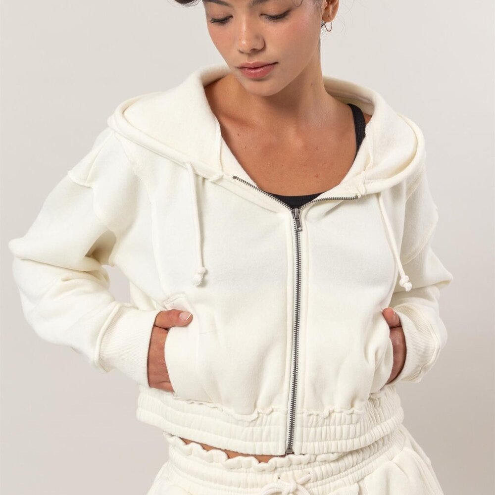 Zip Up Hoodie Sweater With Seam Detailing | CREAM
